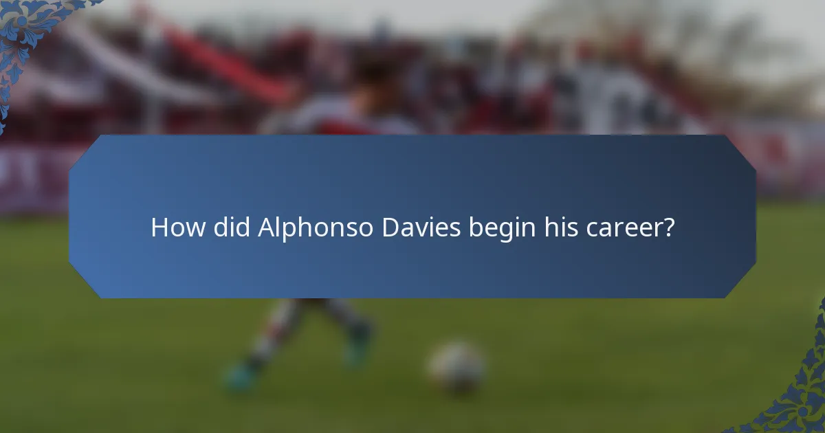 How did Alphonso Davies begin his career?