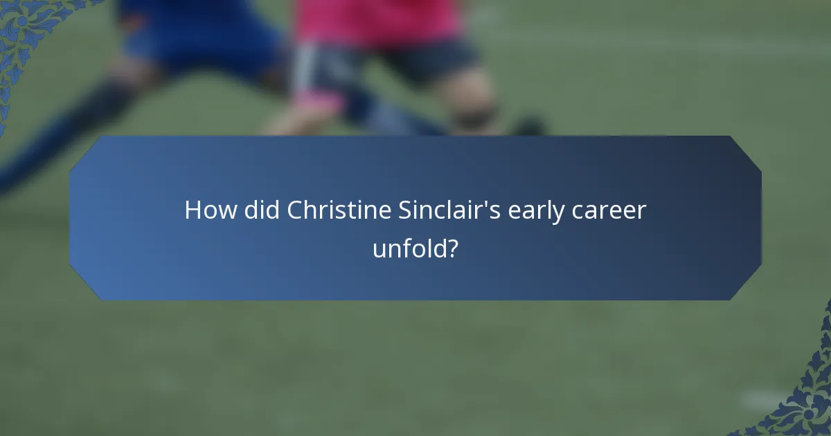 How did Christine Sinclair's early career unfold?