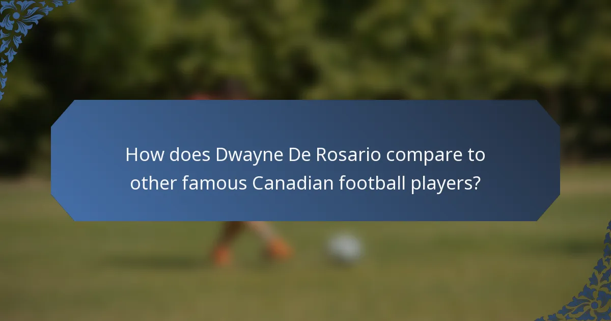 How does Dwayne De Rosario compare to other famous Canadian football players?