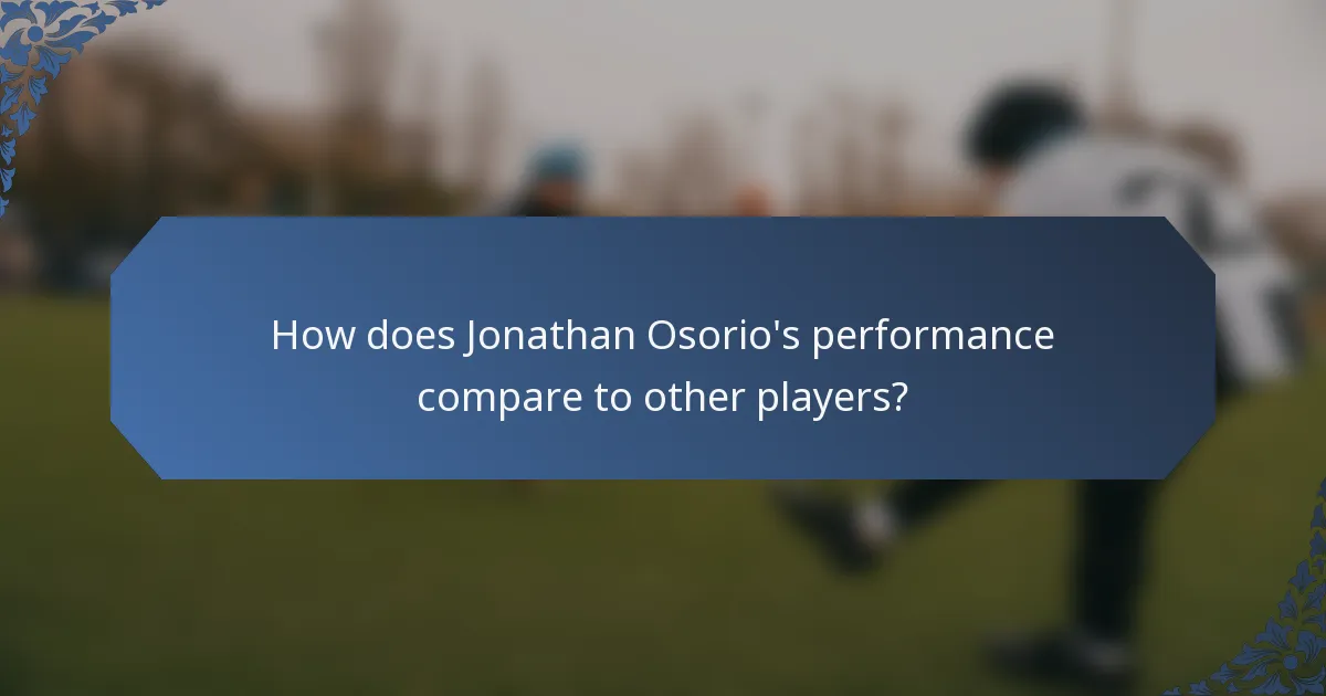 How does Jonathan Osorio's performance compare to other players?