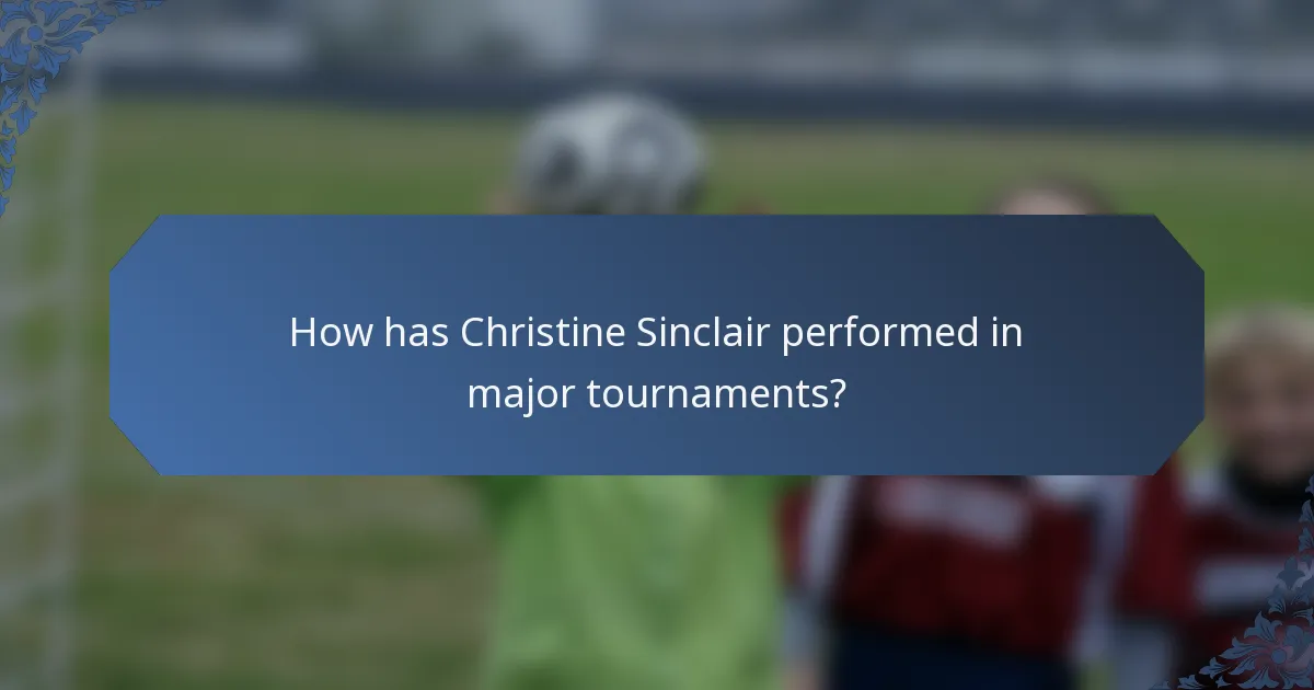 How has Christine Sinclair performed in major tournaments?