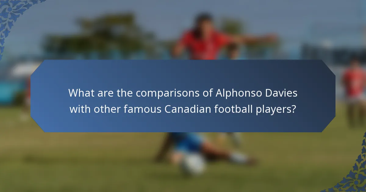 What are the comparisons of Alphonso Davies with other famous Canadian football players?