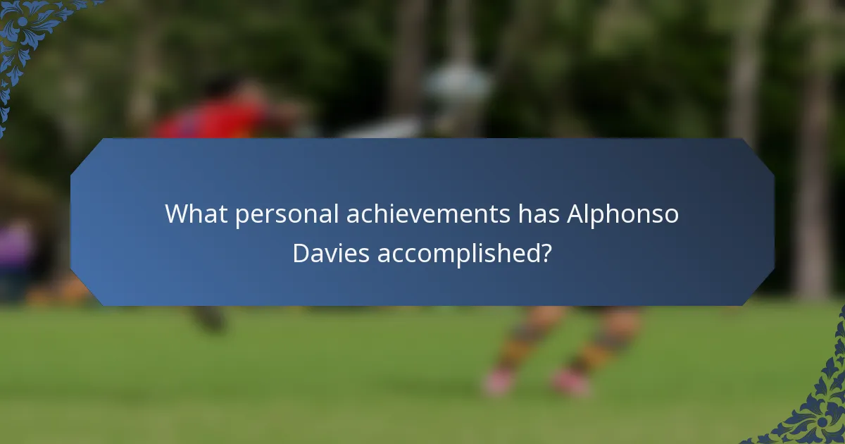 What personal achievements has Alphonso Davies accomplished?